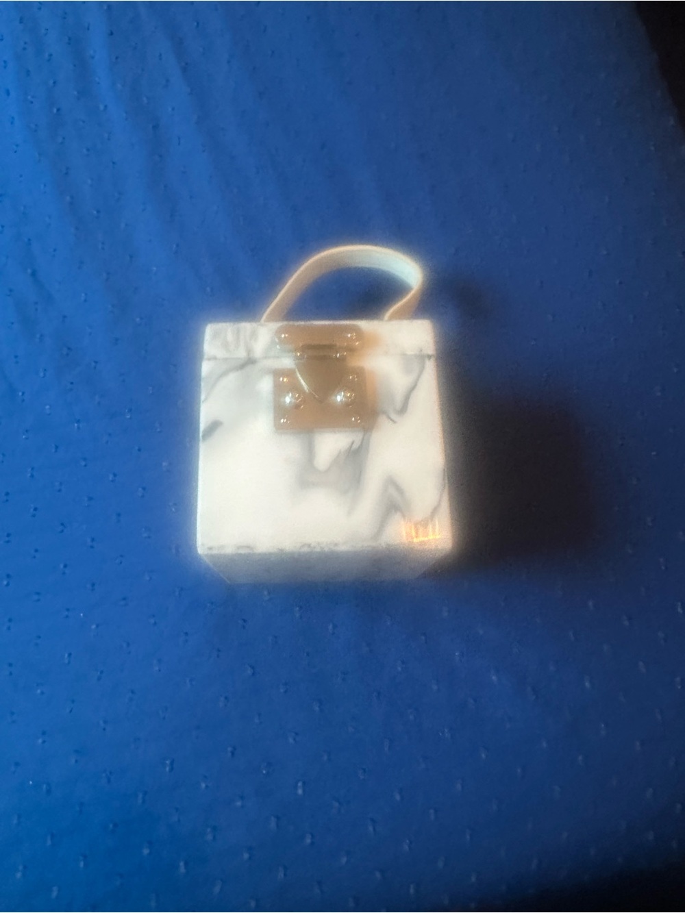 Marble Pattern Box Purse with Top Handle - Picture 2 of 2
